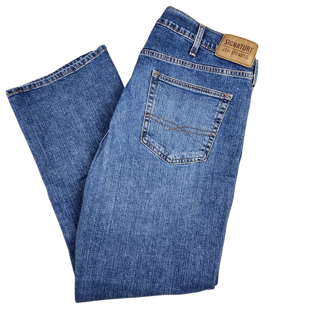Signature by Levi Strauss‎ Mens Bootcut Jeans Medium Wash Blue W40 L30 Stretch
